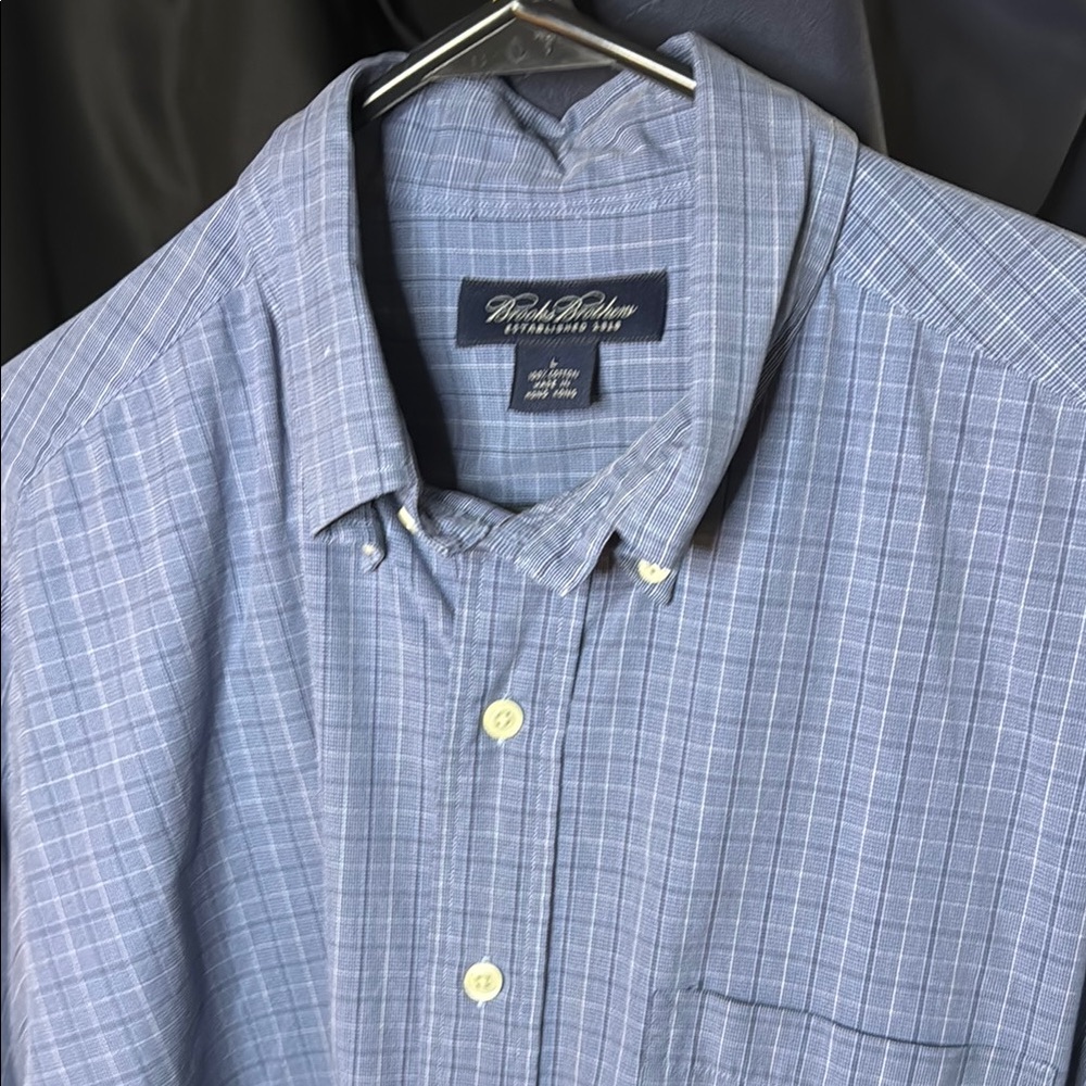 Brooks Brothers L Blue Casual Button Down Shirt